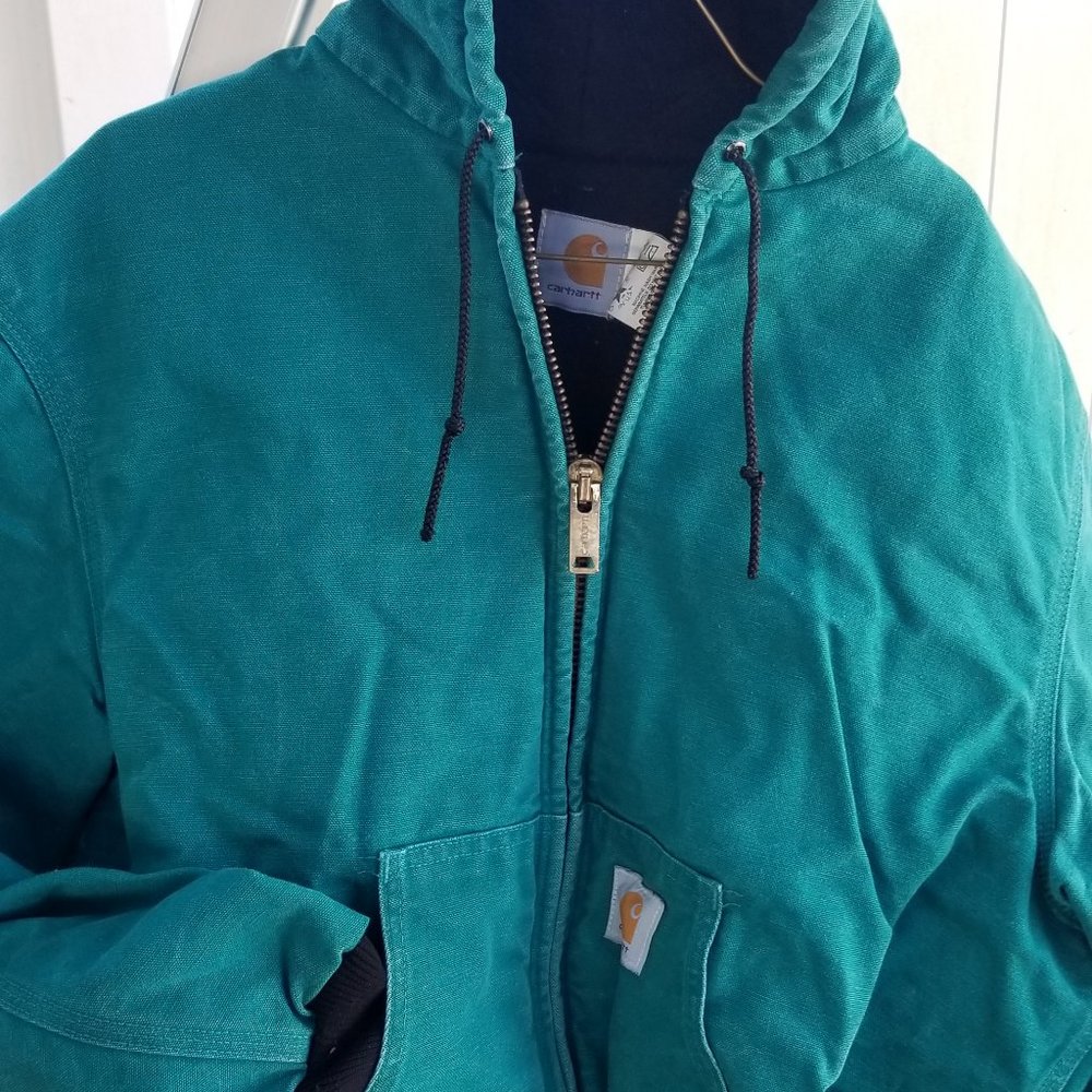 Agua Blue Carhartt Size L Jacket with hood
